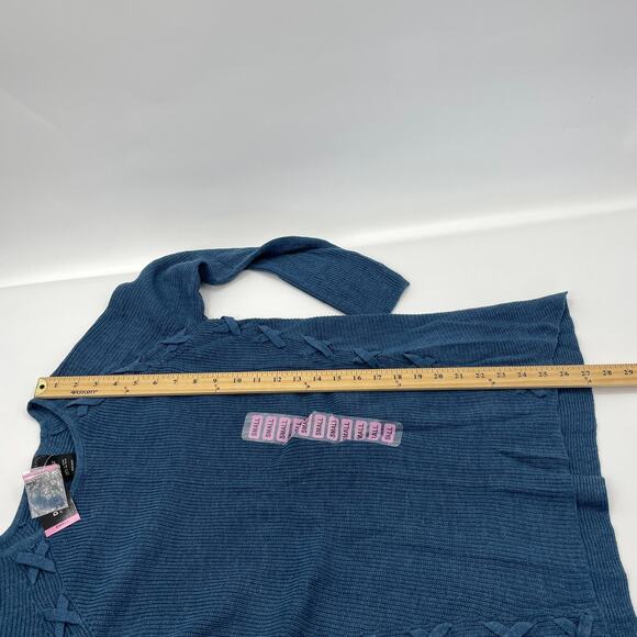 New DESIGN HISTORY Sweater Knit Vintage Blue Knit Long Sleeve Women's Small - Picture 5 of 5